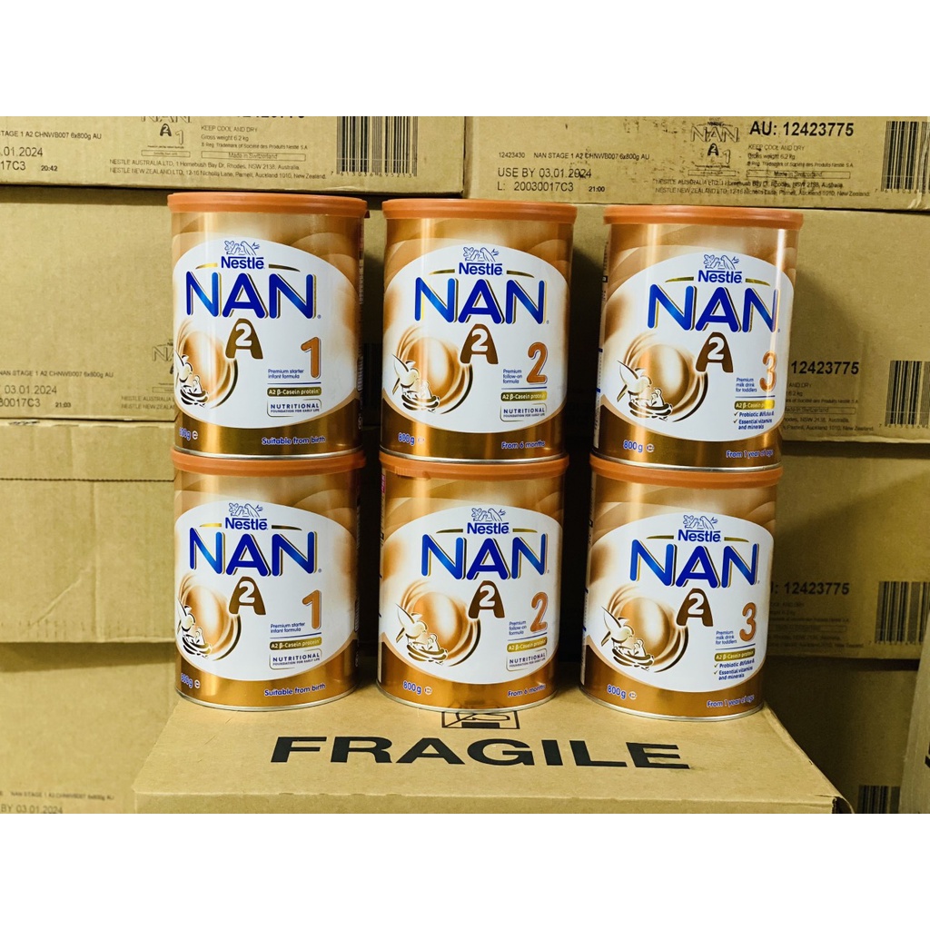 Sữa Nan A2 đủ số 1-2-3 hộp 800gr nội địa Úc cho bé date xa