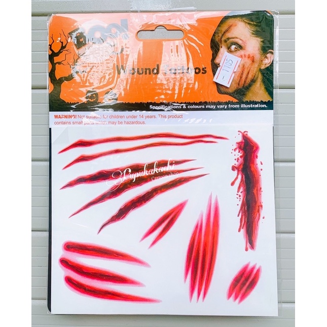 Hình Xăm Dán Mẫu Vết Thương Đồ Chơi Hoá Trang Halloween