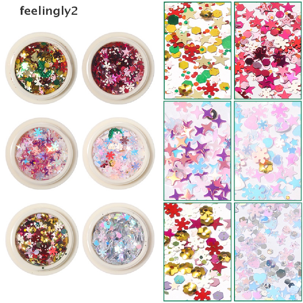 [Hàng Có Sẵn] Kim Tuyến Hình Bông Tuyết Trang Trí Móng Tay Nghệ Thuật Bằng Kim Loại Vàng Kim Loại (F