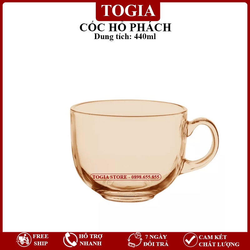 Ly Thuỷ Tinh Sang Trọng Màu Hổ Phách, Cốc Thuỷ Tinh Chịu Nhiệt Dung Tích 440ml