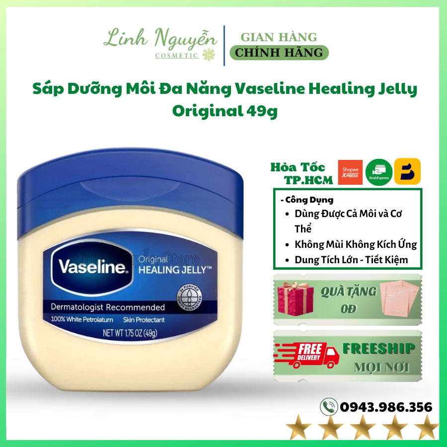 Sáp Dưỡng Môi Đa Năng Vaseline Healing Jelly Original 49g