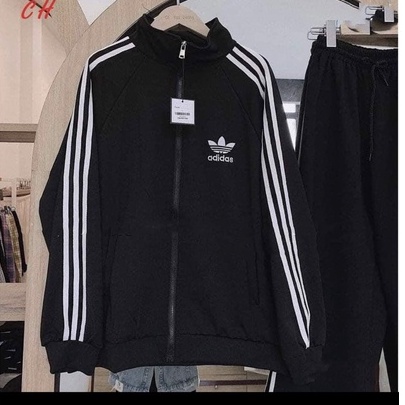 Bộ thể thao big size adidas nữ thu đông 3 sọc logo in, quần áo thể thao nữ co giãn, vải cao cấp b03