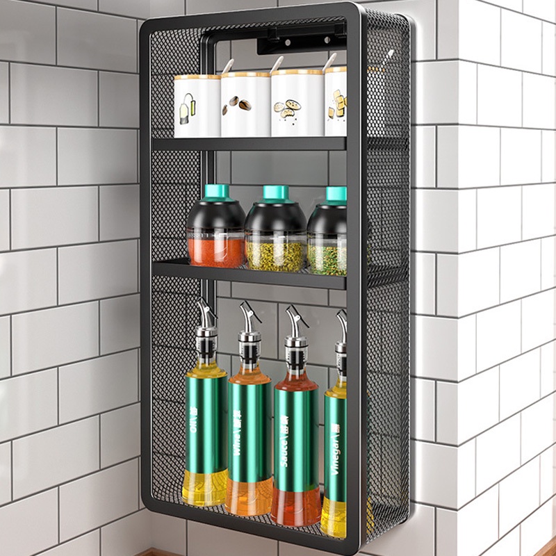 Kệ Đựng Lọ Gia Vị Gắn Góc Tường Đa Năng Tiện Dụng Cho Nhà Bếp