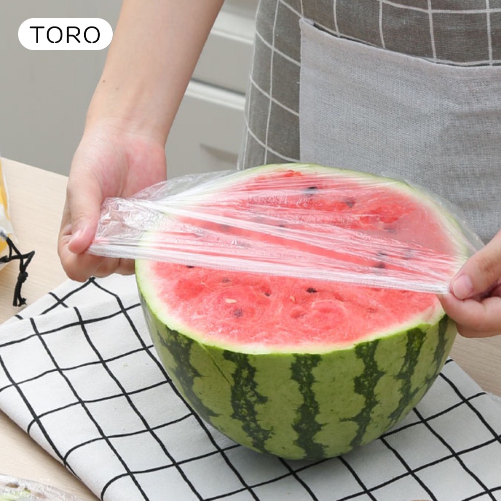 Màng bọc thực phẩm TORO co giãn siêu dai có chun hình túi gấu set 80 chiếc - Tái sử dụng được