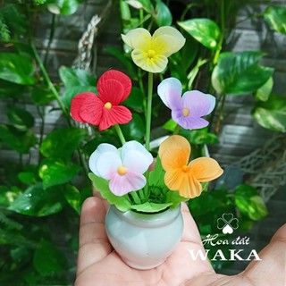Hoa Đất Sét Mini-Hoa Păng xê 12cm