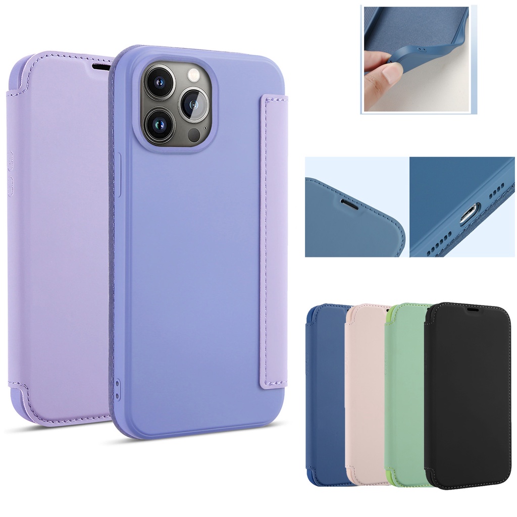 Bao Da Điện Thoại Nắp Lật Kèm Ngăn Đựng Thẻ Chống Rơi Cho iPhone 11 X XS XR se 8 7 Pro Plus Max 2022 Ốp