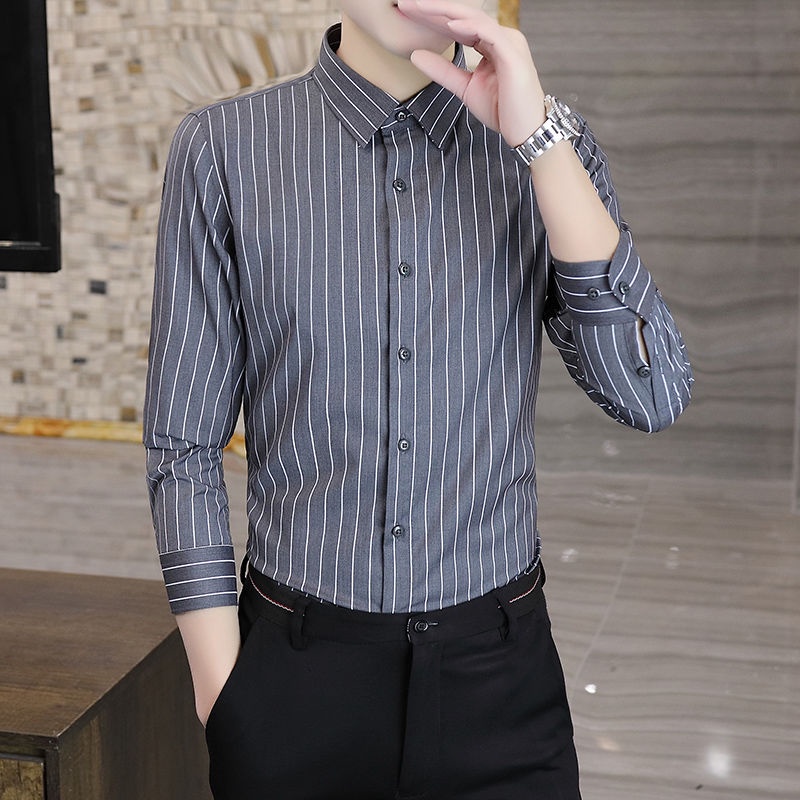 Áo Sơ Mi Dài Tay Họa Tiết Sọc Thời Trang Dành Cho Nam