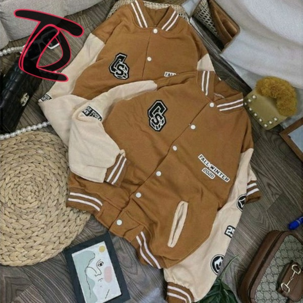 Áo Khoác Bomber Nâu Bò Ảnh Thật Unisex Form Rộng Dư Tú Lệ
