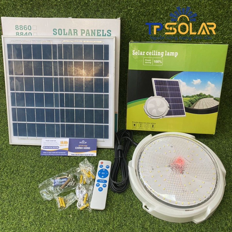 Đèn Ốp Trần Năng Lượng Mặt Trời TPSolar TP-A100 Công Suất 100W Cảm Biến Sáng Tối