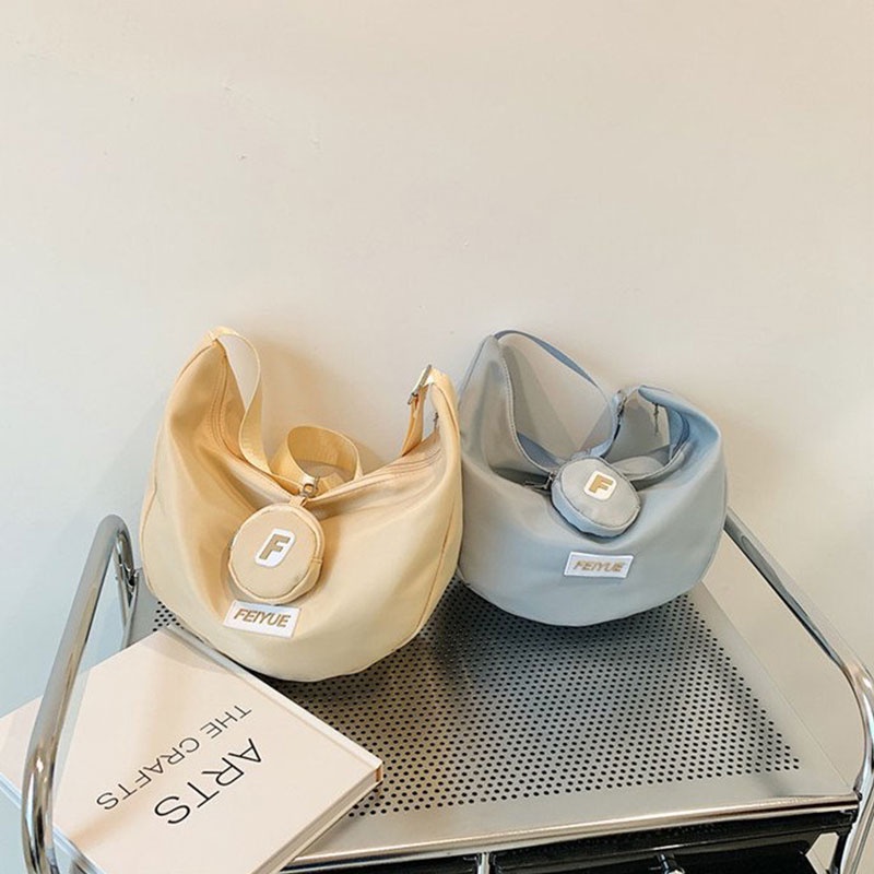 Mischa Túi Đeo Vai Bằng nylon Sức Chứa Lớn Màu Trơn Chống Thấm Nước Dễ Phối Đồ