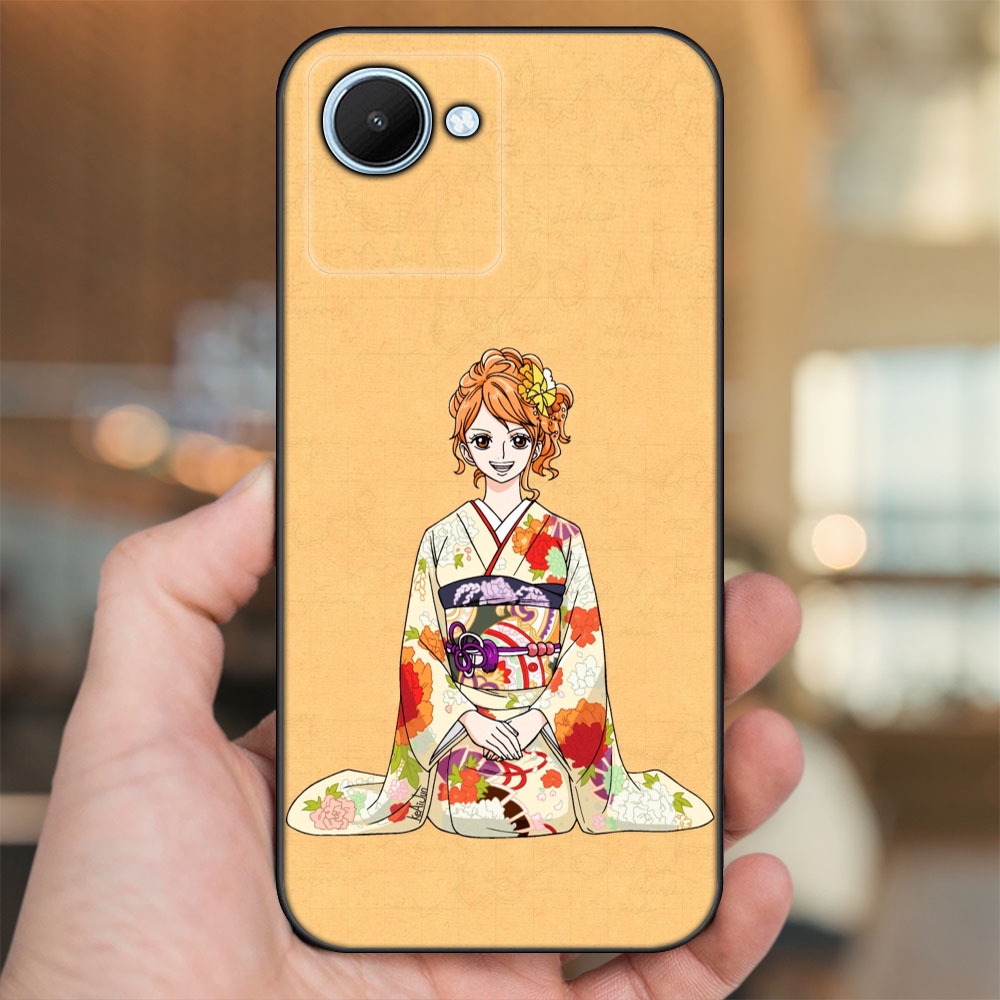 Ốp lưng Realme C30 viền đen in hình Nami One Piece Đảo Hải Tặc