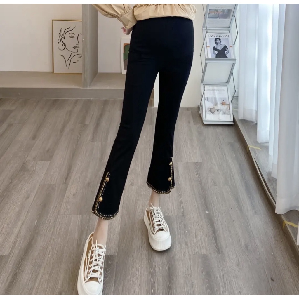 Quần Bầu Vải Q336 cúc vàng