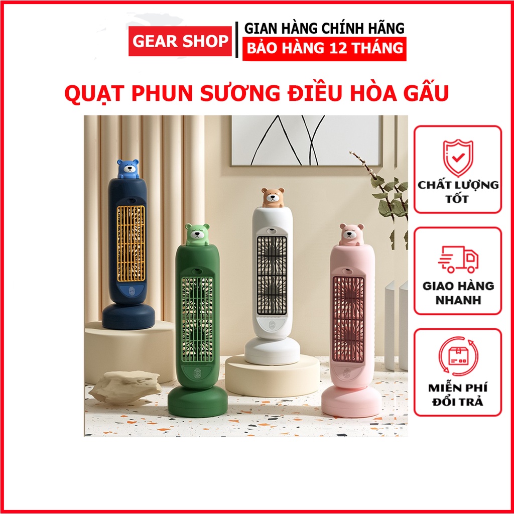 Quạt Tháp Phun Sương Điều Hòa Thay Thế Quạt Để Bàn Làm Mát Không Khí, Quạt Tích Điện - Xoay Tròn - Tạo Độ Ẩm