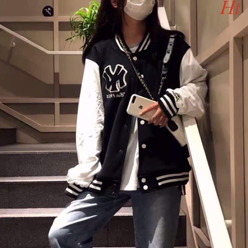 Áo khoác bomber phối chữ lồng 1903 HT12