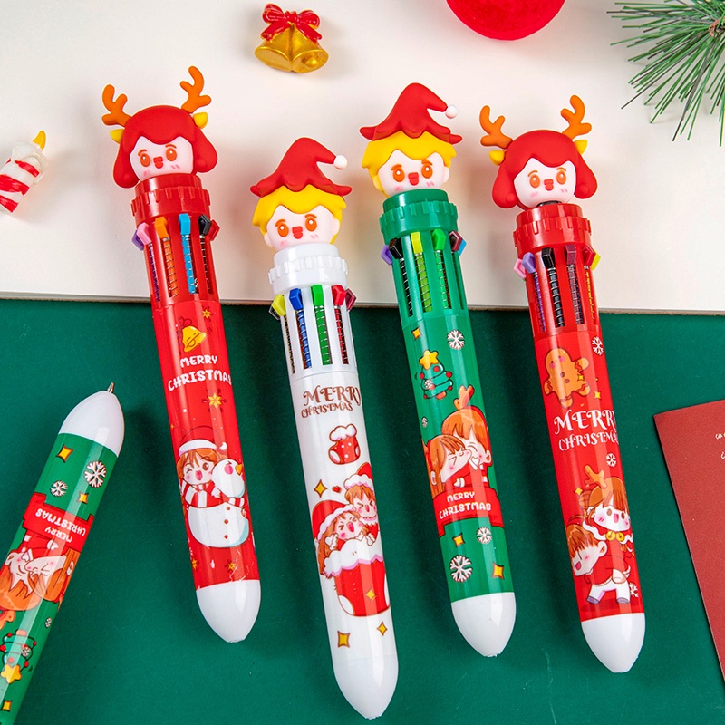 Set 10 Bút Bi 0.5mm Họa Tiết Giáng Sinh Dễ Thương