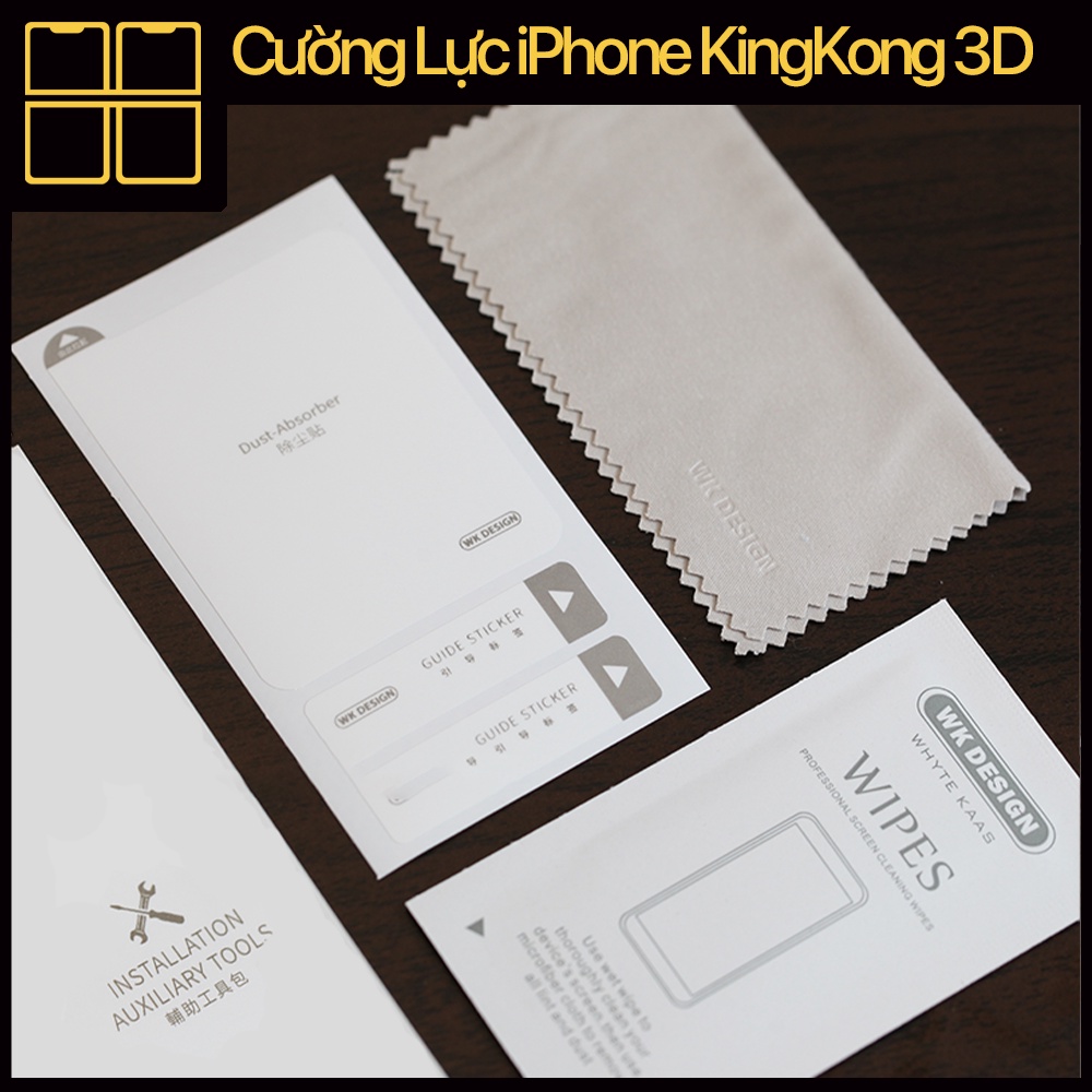 Kính cường lực iphone KingKong 3D Full Màn Dòng 6/6s/6sp/7/7p/8/8p/x/xs/xsmax/11/11pro/11promax/12/12pro/12promax/13