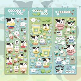 Zanmo tờ nhãn dán sticker bò sữa kim tuyến dễ thương