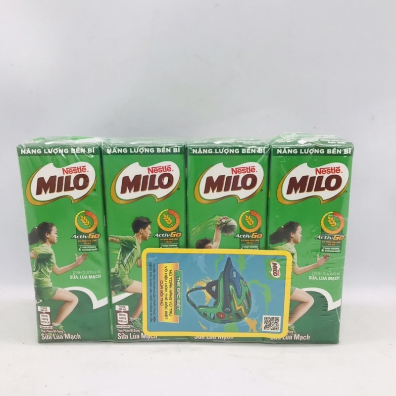 Lốc 4 Hộp Sữa Milo Lúa Mạch 180ml