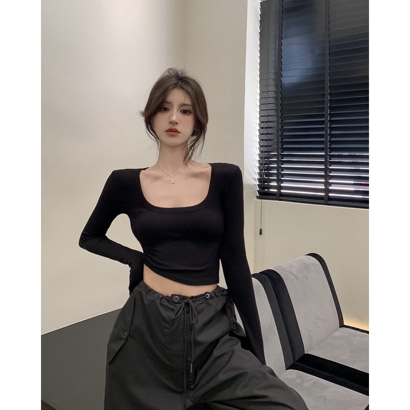 NRVP Áo Thun Nữ Dài Tay Dáng Rộng Thời Trang Hàn Quốc