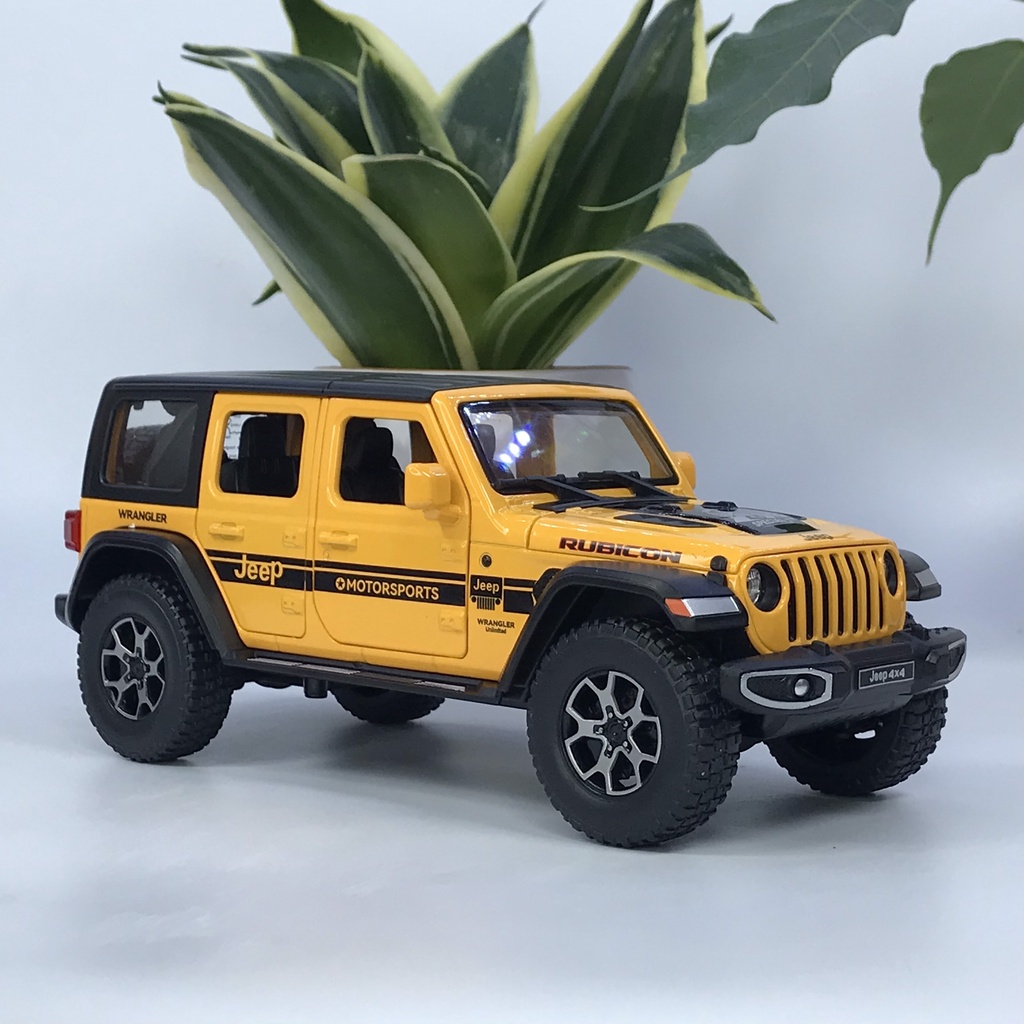 Mô hình xe Jeep Wrangler Unlimited Robicon 4x4 bằng kim loại tỷ lệ 1:22 mẫu xe địa hình cực ngầu của Mỹ
