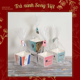 Set 50 hộp đựng bánh cookie kèm túi đựng và dây buộc