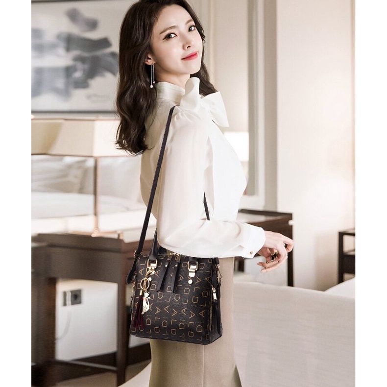 MISCHA Túi Xách Da PU Cỡ Lớn Phong Cách Phương Tây Thời Trang Cho Nữ