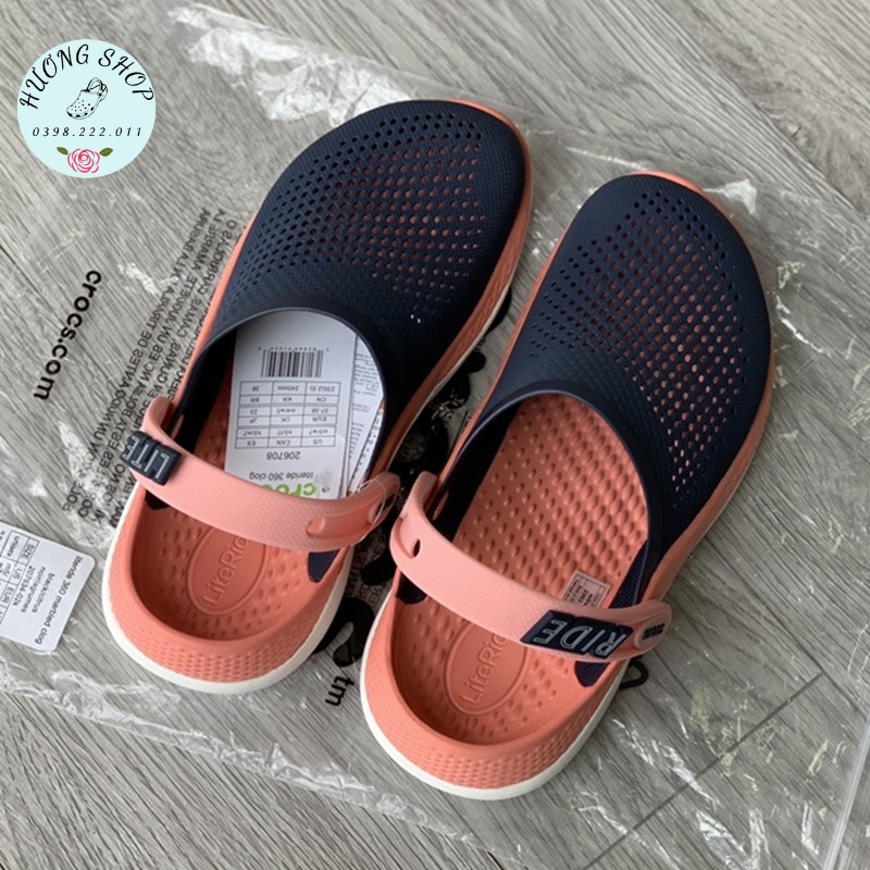 Sục Literide News Navy hồng cá tính, êm nhẹ, đế ma sát chống trơn trượt cho nữ