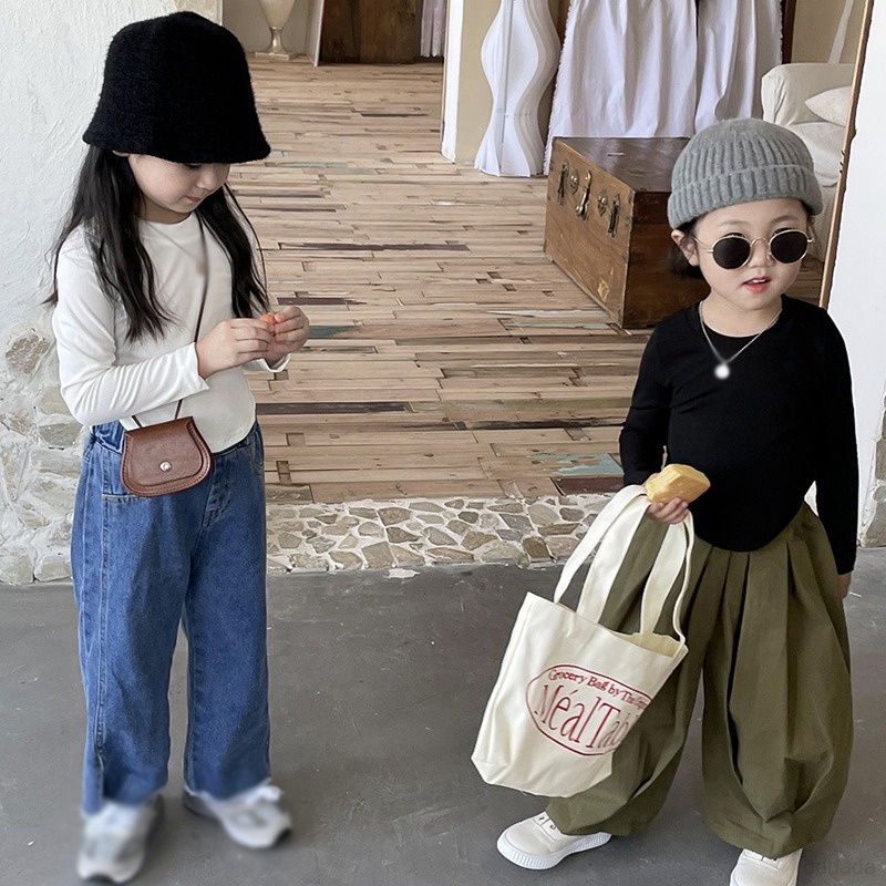 Áo Thun DàI Tay MàU Trơn Đơn GiảN Cho Bé GáI