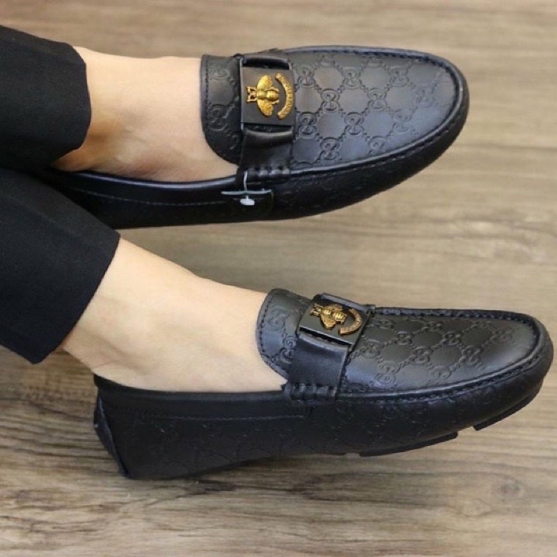 Giầy lười da nam mọi trơn ong vàng mới nhất