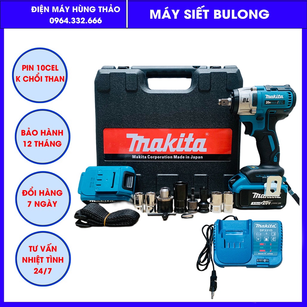 Máy khoan pin, máy siết Bulong 20v De.walt, Makita 3 Chức Năng, Động cơ không chổi than. May ban vit. BH 12 tháng
