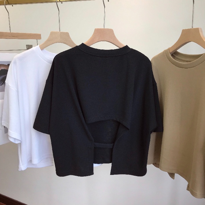 Áo phông nữ dáng rộng 💙FREESHIP💙 thun nữ croptop cách điệu, 3 màu thời trang Mã S126