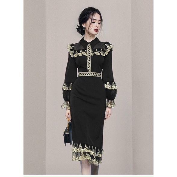 🥰Váy Lụa SIÊU DÀY phối REN CỰC ĐẸP HongKong
