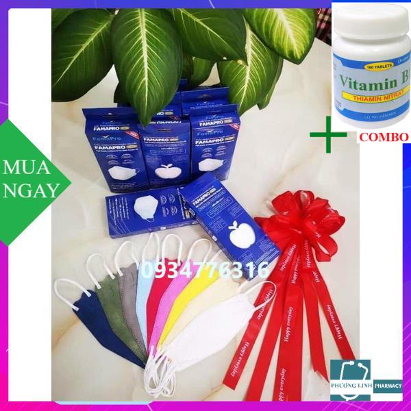Combo Vitamin B1 chai 100 viên+ Khẩu Trang Y Tế N94  4D  Nam Anh .Đạt chuẩn kháng khuẩn ( bịch 10 cái)