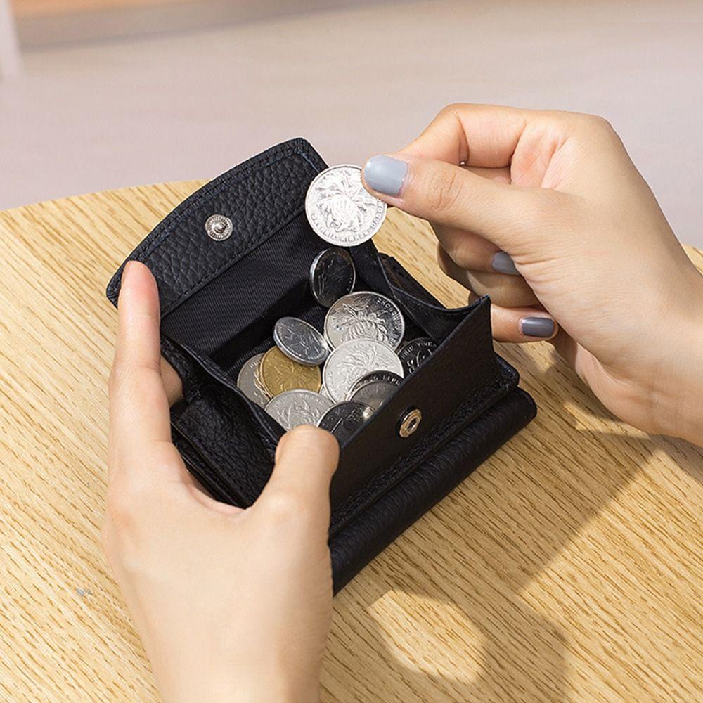 EBINLANDS Ví Da Bò Nhỏ Xinh Thời Trang Cho Nữ