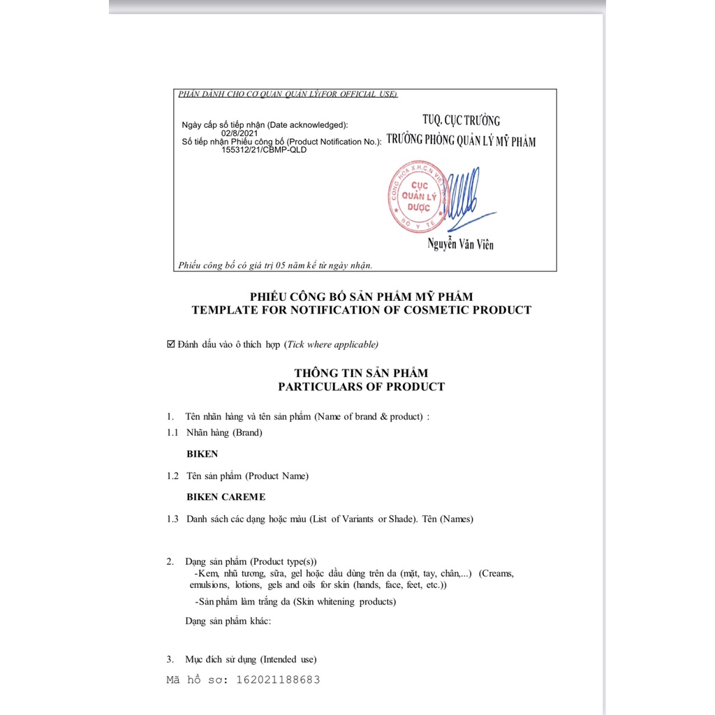 Viên Bôi Trẻ Hóa, Thu Hẹp, Làm Sáng Hồng và Cân Bằng Nội Tiết Tố Biken CareMe Nhật Bản