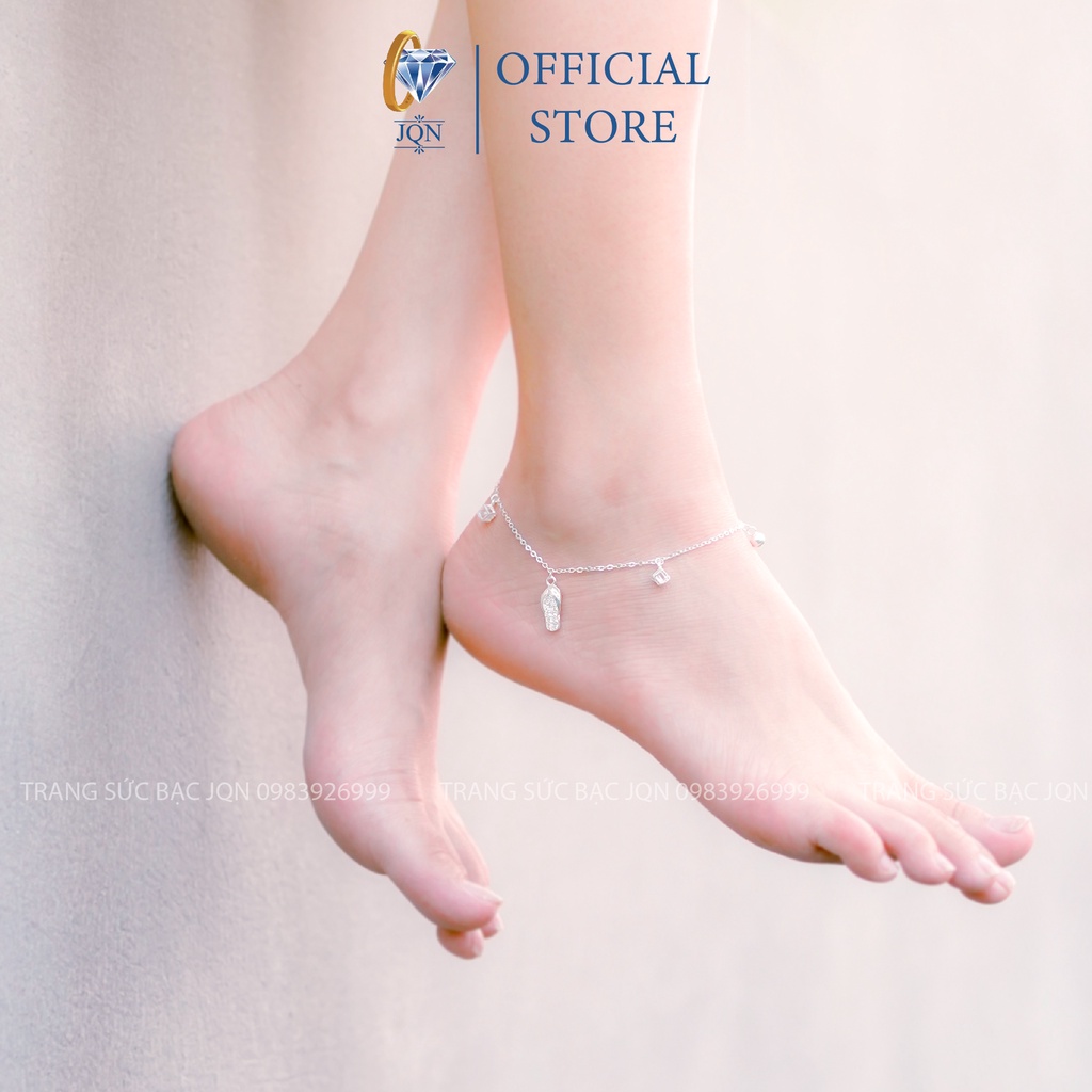 Lắc Chân Bạc Nữ JQN Chất Liệu Bạc Ta Mic Dép LC29