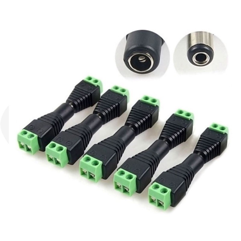 Bộ Jack cắm nguồn chân nguồn DC 5.5x2.1mm loại cài dây vặn vít