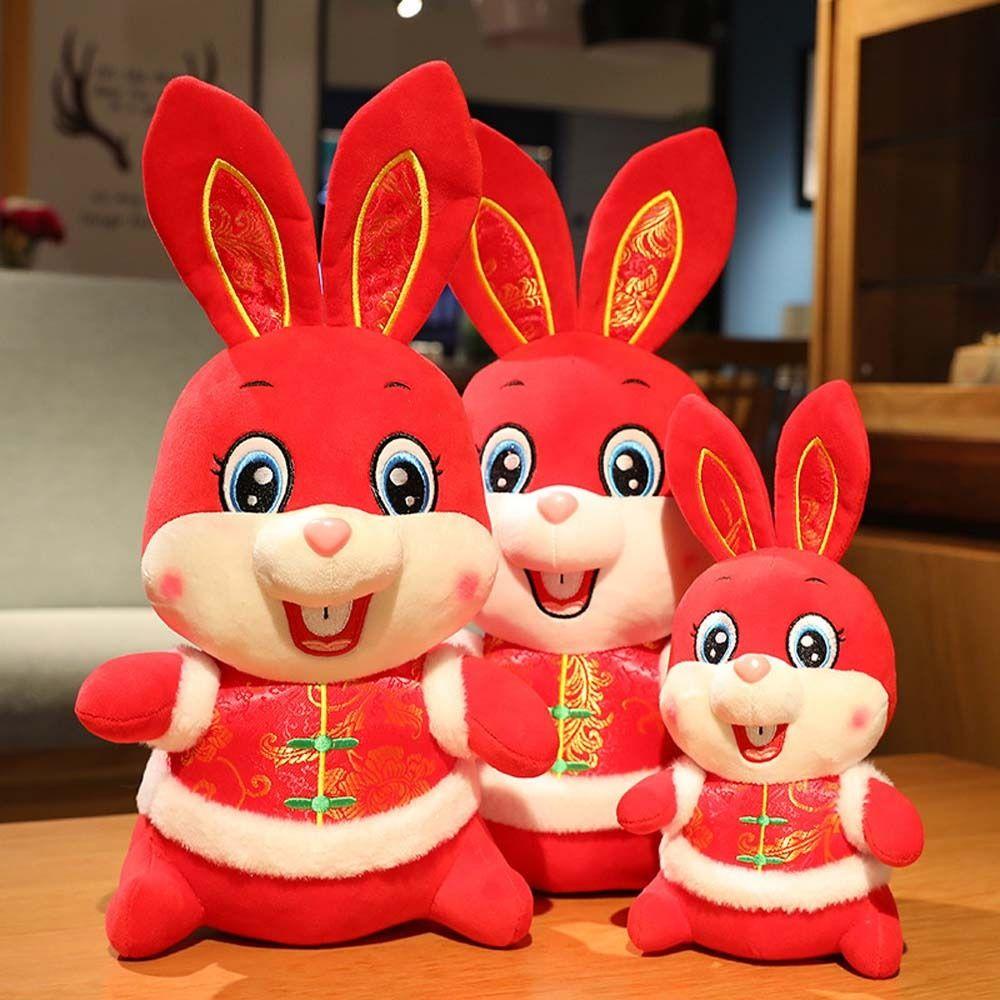 Thỏ Nhồi Bông Mềm Mại Phong Cách Trung Hoa Trang Trí Nhà Cửa