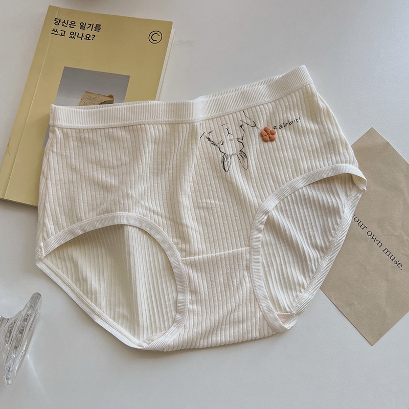 Quần Lót Co Giãn Thoáng Khí In Họa Tiết Thỏ Hoạt Hình Dễ Thương
