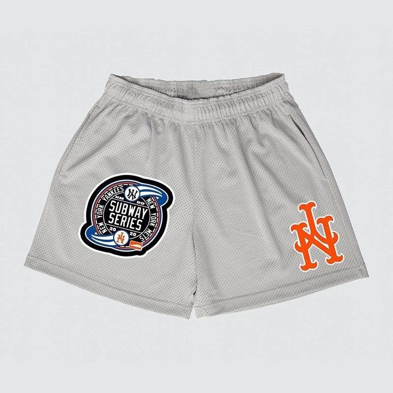 M New York LB Quần Short Thể Thao Dáng Rộng Dài Đến Đầu Gối Phong Cách Yankees Thích Hợp Chạy Bộ Chơi Bóng Rổ Mỹ