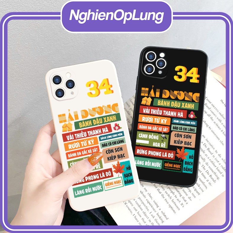 Ốp iphone ốp lưng iphone viền vuông Tỉnh thành Hải Dương 34 độc đáo dành cho ip6 đến ip14promax- li087