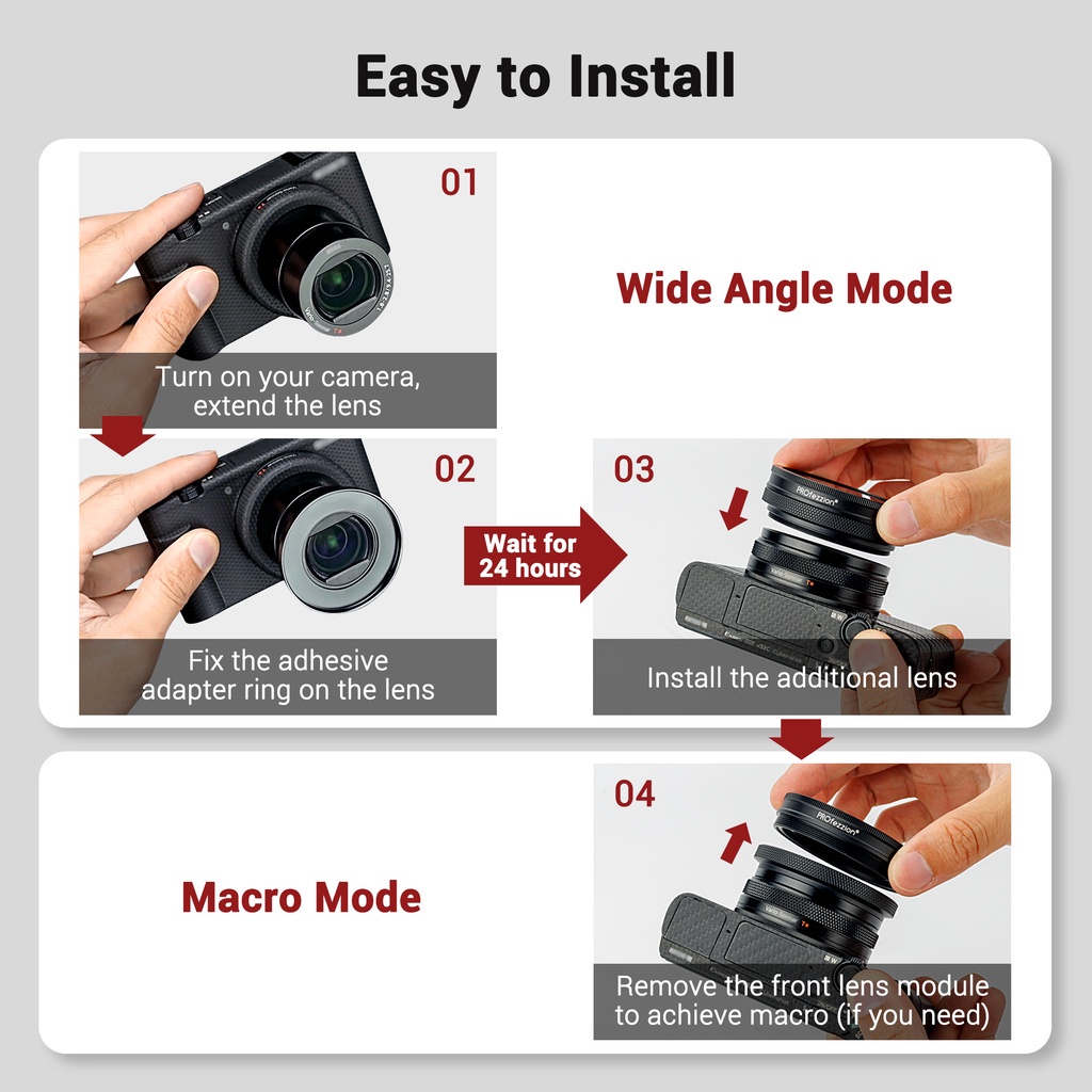 Ống Kính Góc Rộng 2 Trong 1 Cho Máy Ảnh sony zv-e10 + e pz 16-50mm f3.5-5.6 oss Phù Hợp