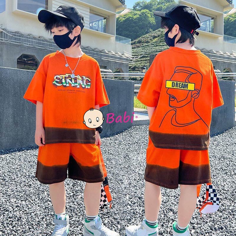 Bộ thun bé trai phối màu loang cực đẹp, set bộ thun cotton năng động cho bé size đại 20-52kg
