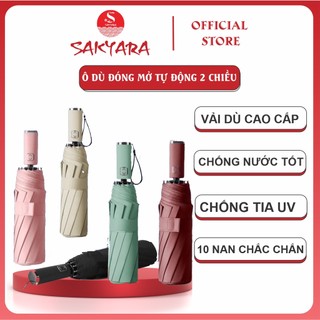 Ô dù đóng mở tự động 2 lớp chống tia UV Ô dù đi mưa che nắng thiết kế thông minh dễ sử dụng