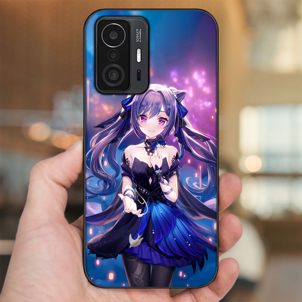 Ốp lưng Xiaomi 11T Pro 5G viền đen in hình Keqing Genshin Impact