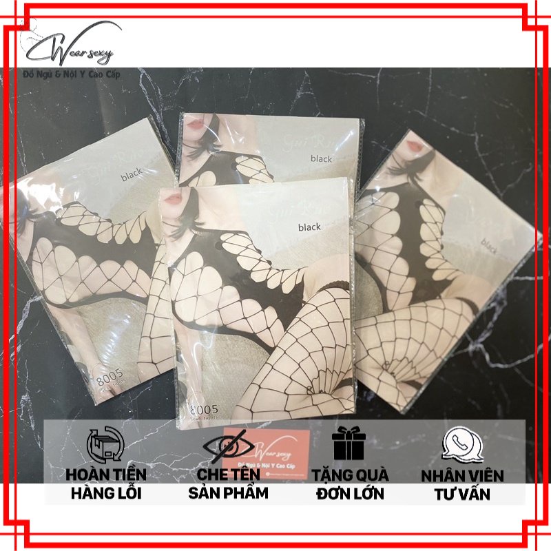 Bộ Nội Y Lưới Đan Chéo Sexy Gợi Cảm MS8005 [CWEAR.SEXY_ĐỒ NGỦ &amp; NỘI Y CAO CẤP]
