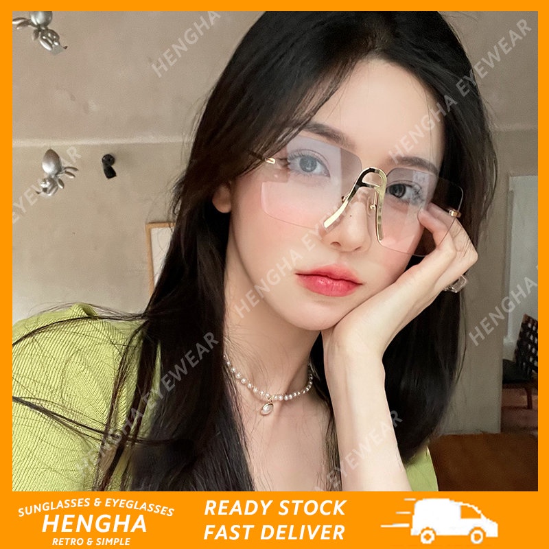 Kính Chống Nắng Không Vành Gọng Vuông Oversize Nhiều Màu Sắc Thời Trang Hàn Quốc Cho Nữ