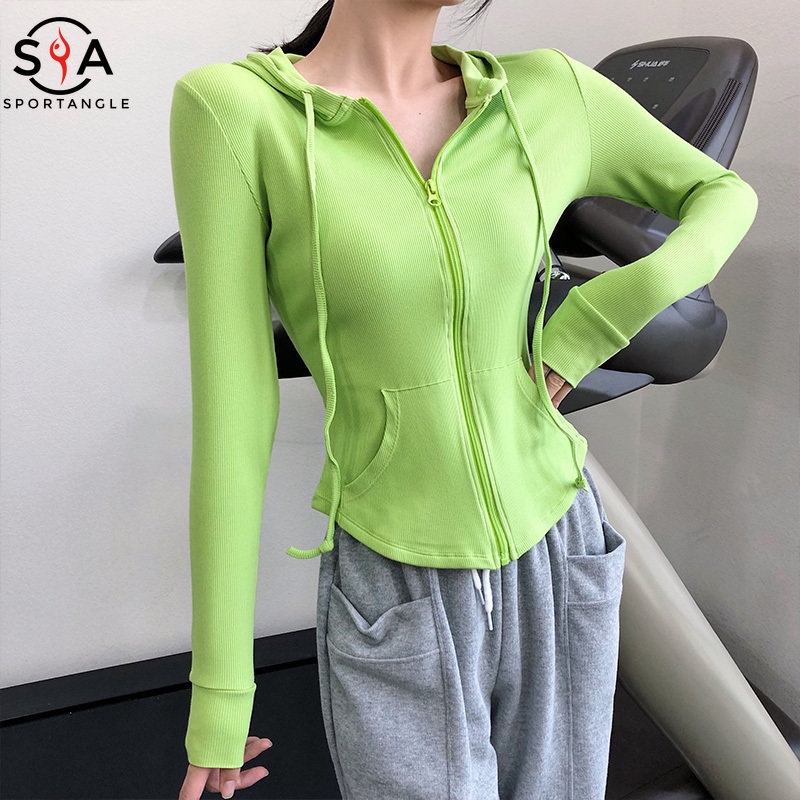 Áo khoác thể thao có nón và khóa kéo kiểu dáng thời trang