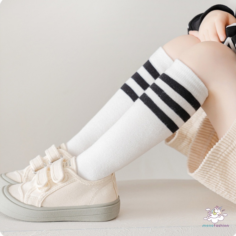Vớ Dài Trung Bình Không Gót Họa Tiết Sọc Cầu Vồng Đơn Giản Dành Cho Bé Trai Bé Gái