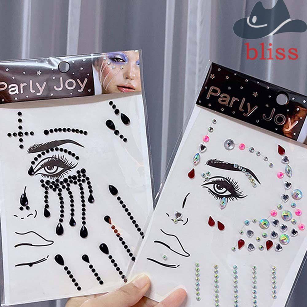 [Hàng mới về] Phụ kiện nhãn dán hình xăm tạm thời sáng bóng long lanh trang trí khuôn mặt khi dự tiệc
